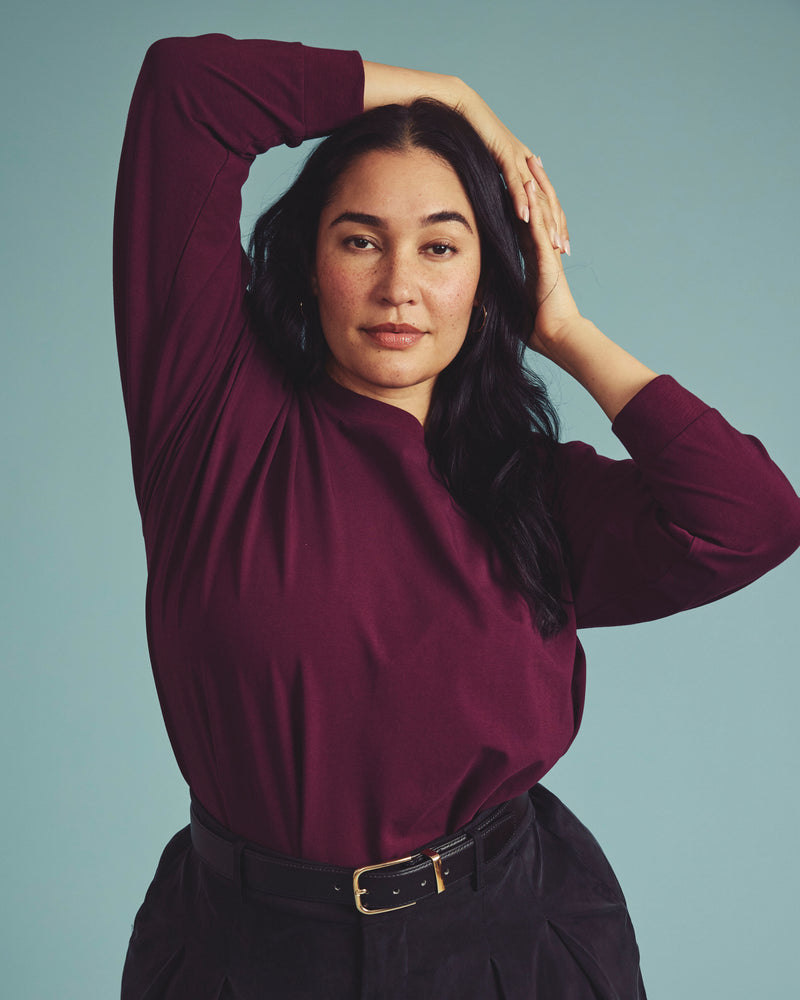 Long Sleeve Relaxed Tee - Acai | Plus Size & Straight Size Women's Fashion | Universal Standard