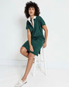 Varsity French Terry Polo Dress - Forest Green/White | Plus Size & Straight Size Women's Fashion | Universal Standard