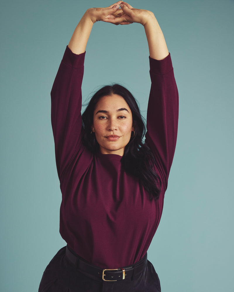 Long Sleeve Relaxed Tee - Acai | Plus Size & Straight Size Women's Fashion | Universal Standard