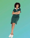 Varsity French Terry Polo Dress - Forest Green/White | Plus Size & Straight Size Women's Fashion | Universal Standard
