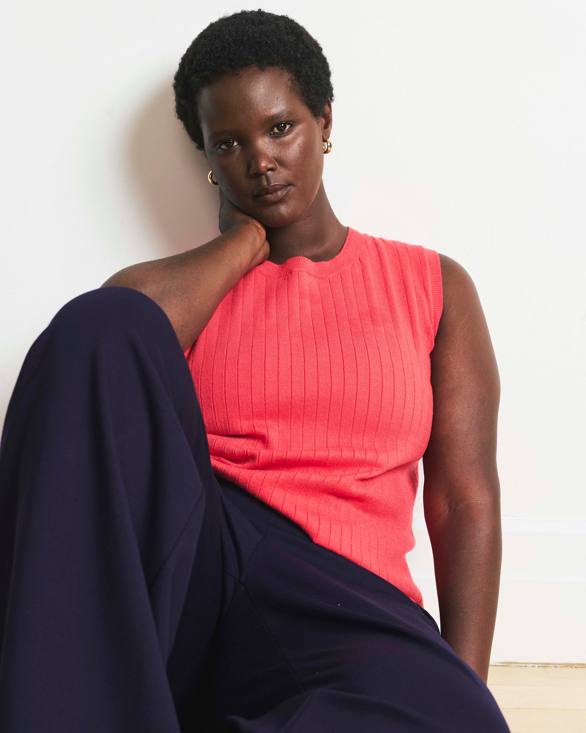 Savvy Fine Knit Sweater Shell - Cinnamon Rose | Plus Size & Straight Size Women's Fashion | Universal Standard