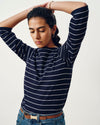 Belle Breton Stripe Jersey Tee - Navy Pinstripe | Plus Size & Straight Size Women's Fashion | Universal Standard
