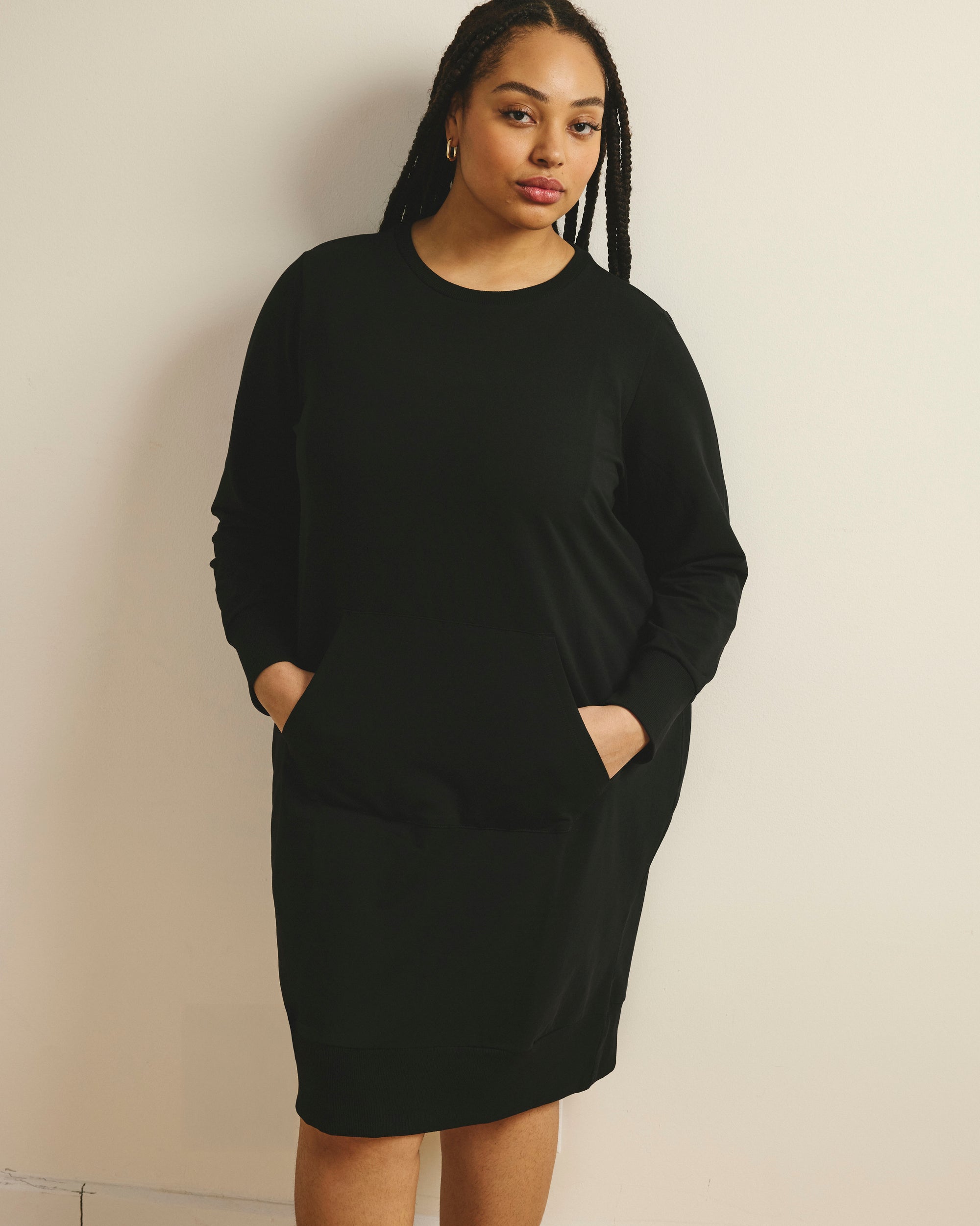 Universal Standard Plus Size Bree Sweatshirt Dress - Black Universal Standard Plus Size Bree Sweatshirt Dress - Black