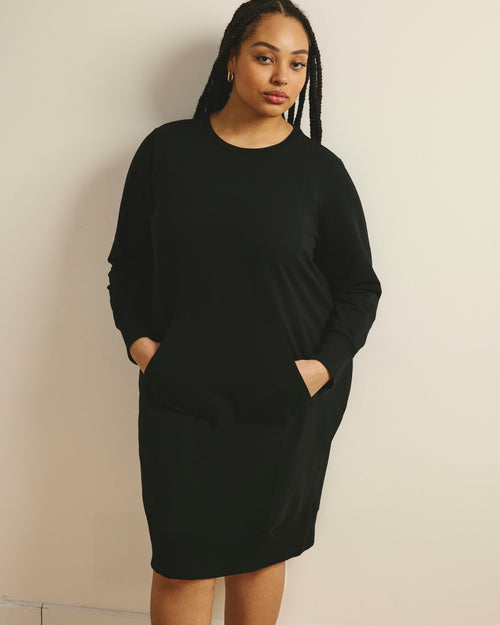 Bree Sweatshirt Dress - Black | Plus Size & Straight Size Women's Fashion | Universal Standard