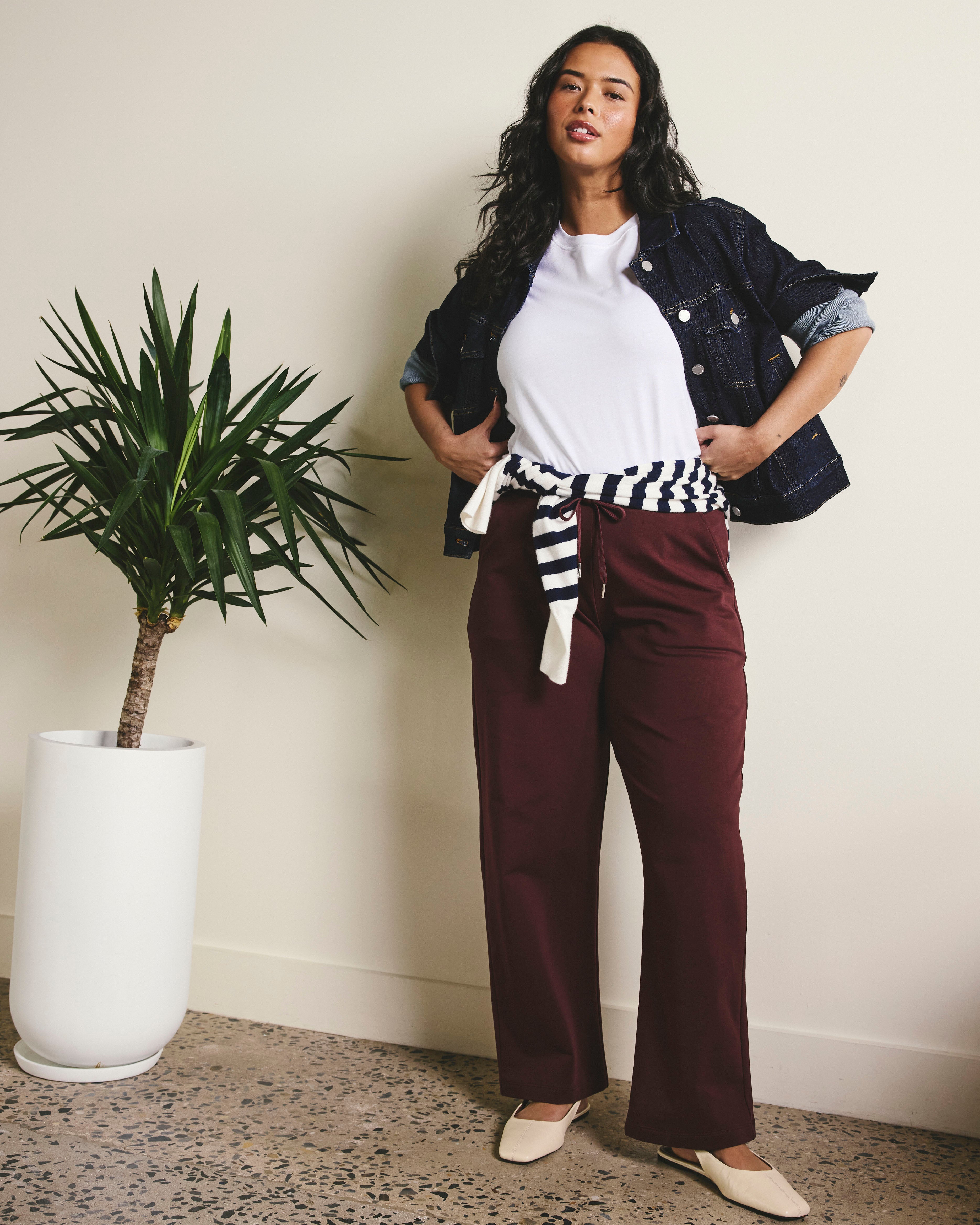 Straight Leg French Terry Sweatpants - Black Cherry – Universal