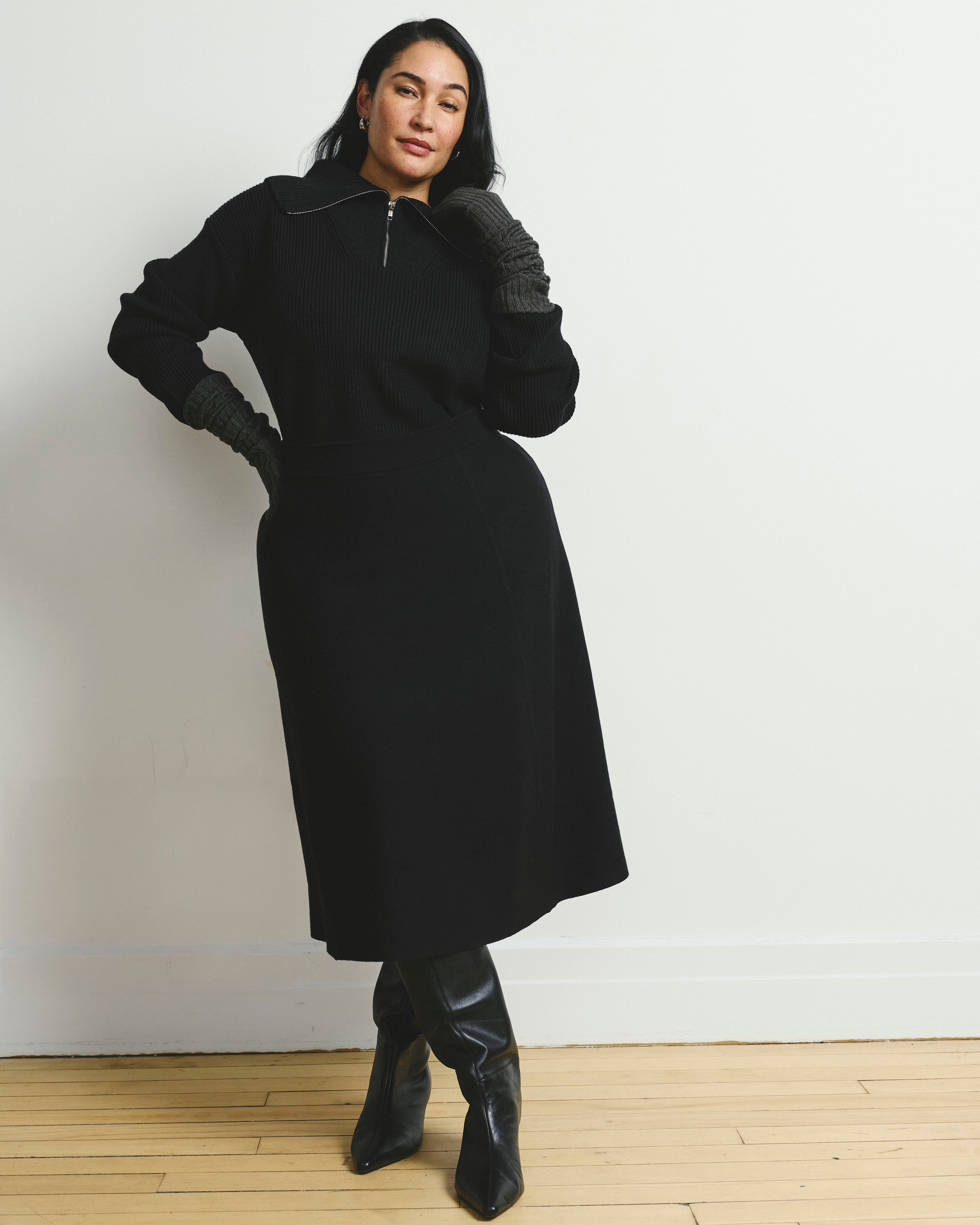 Leonora Sweater Skirt - Black
