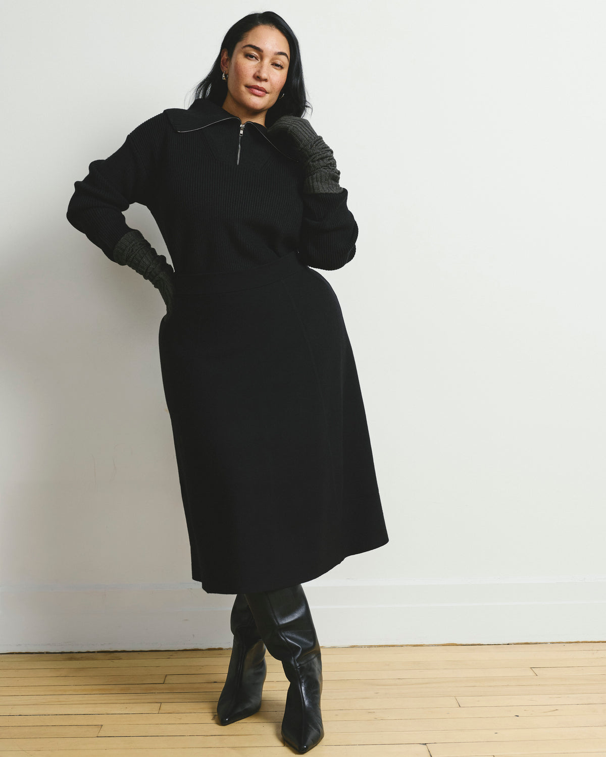 Leonora Sweater Skirt - Black