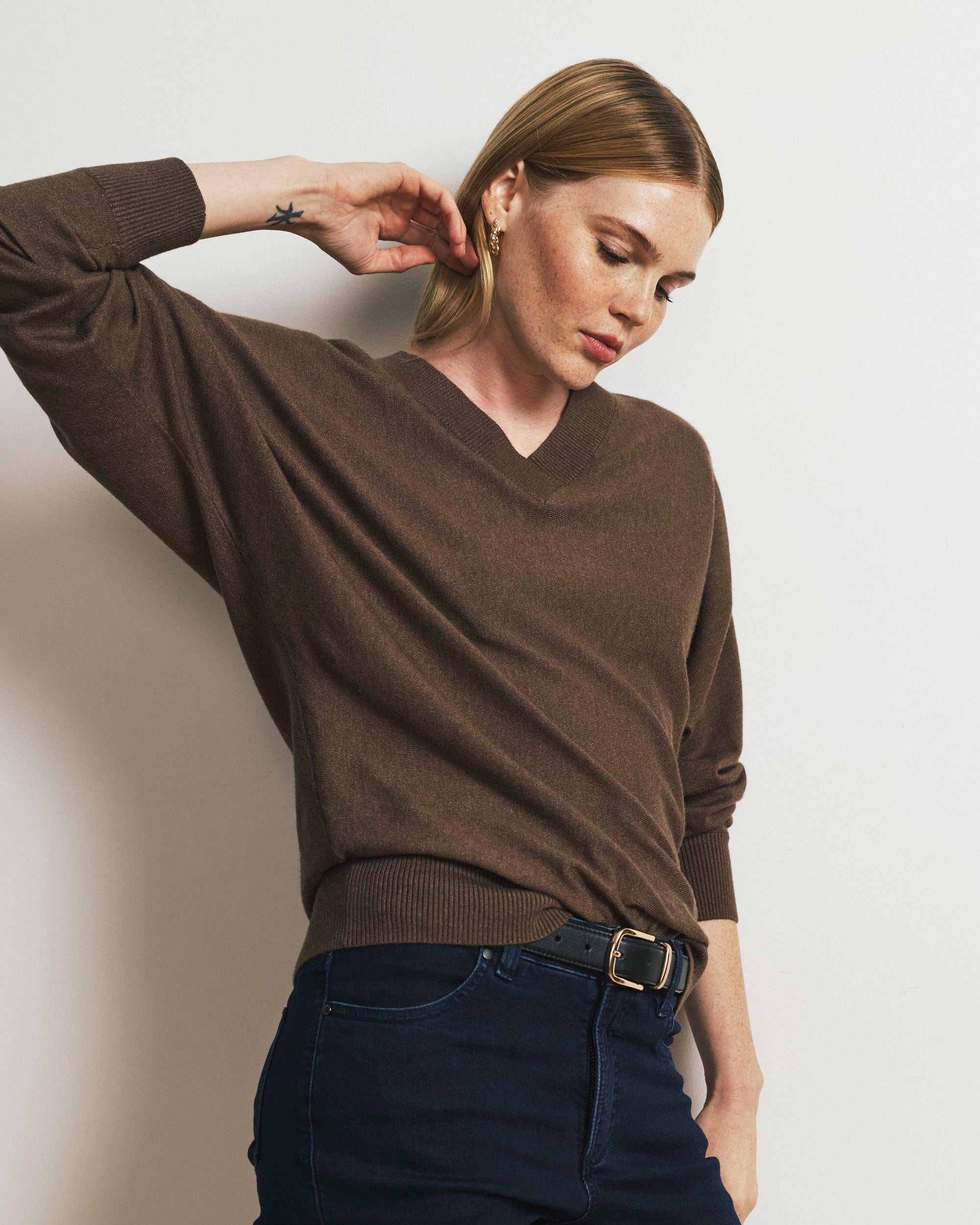 Savvy Fine Knit Sweater Blouse - Winter Fawn | Plus Size & Straight Size Women's Fashion | Universal Standard