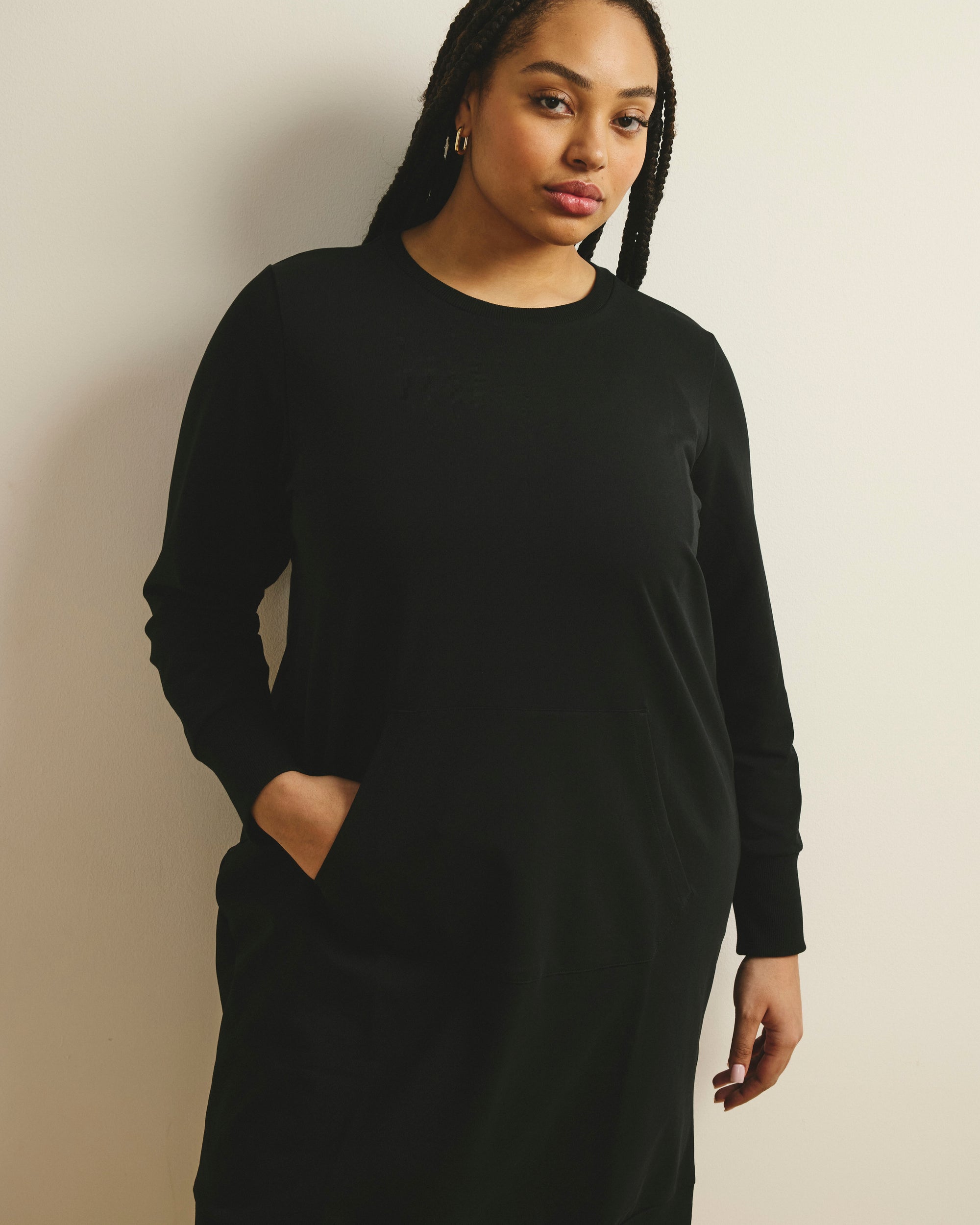 Universal Standard Plus Size Bree Sweatshirt Dress - Black Universal Standard Plus Size Bree Sweatshirt Dress - Black