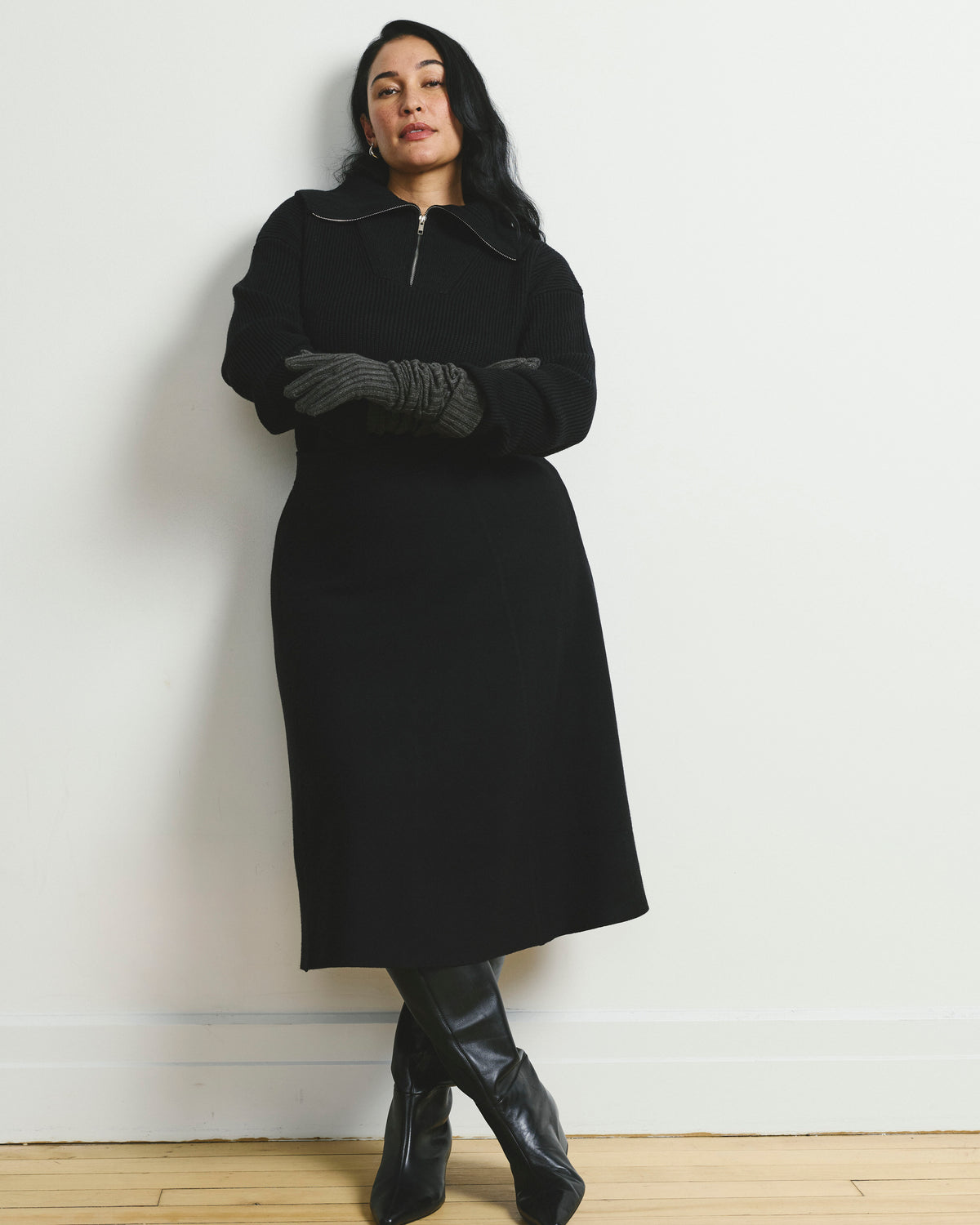 Leonora Sweater Skirt - Black