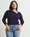 Savvy Fine Rib Asymmetric Sweater - Supernova