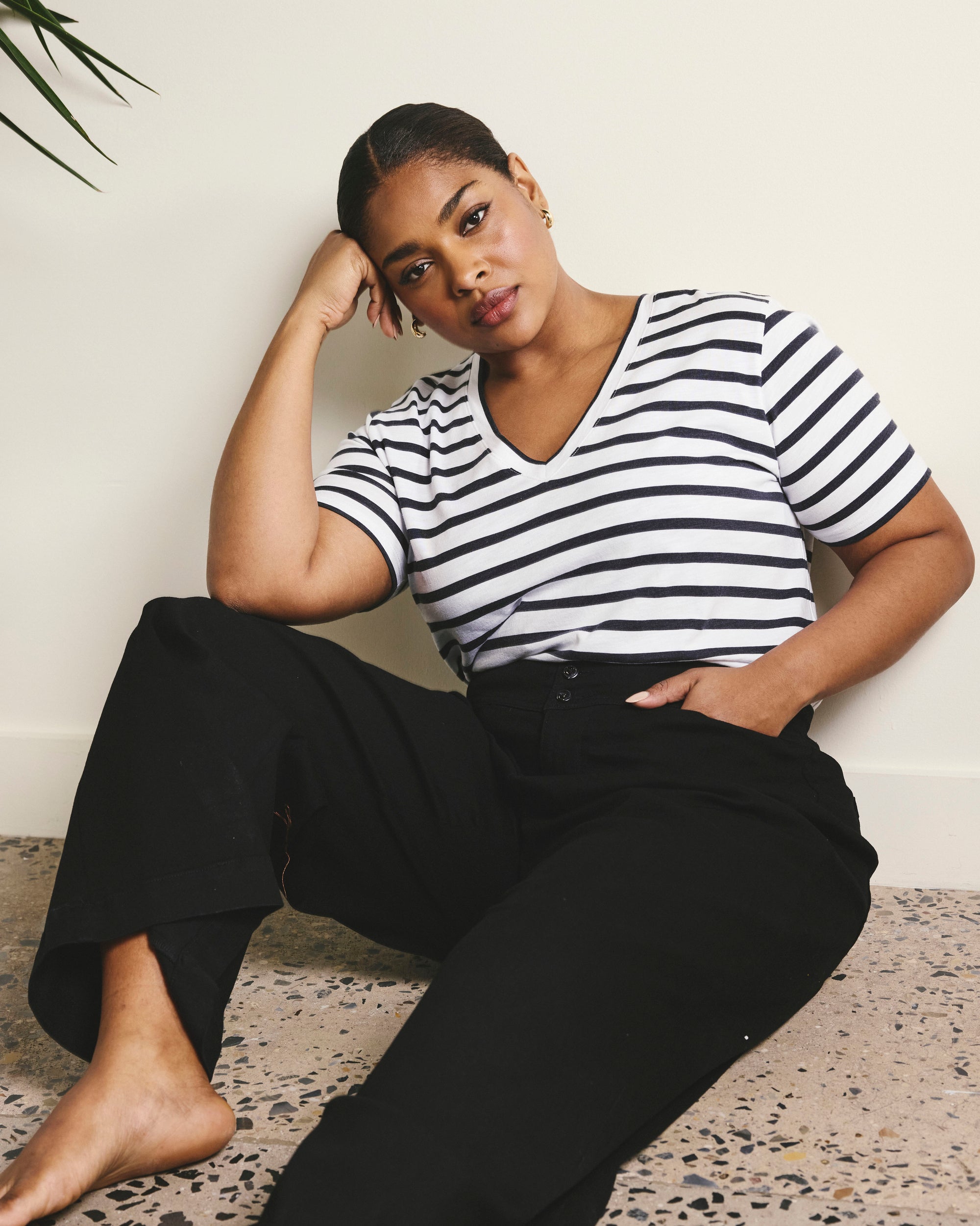 Light-As-Air V Rex - Zen Stripe | Plus Size & Straight Size Women's Fashion | Universal Standard