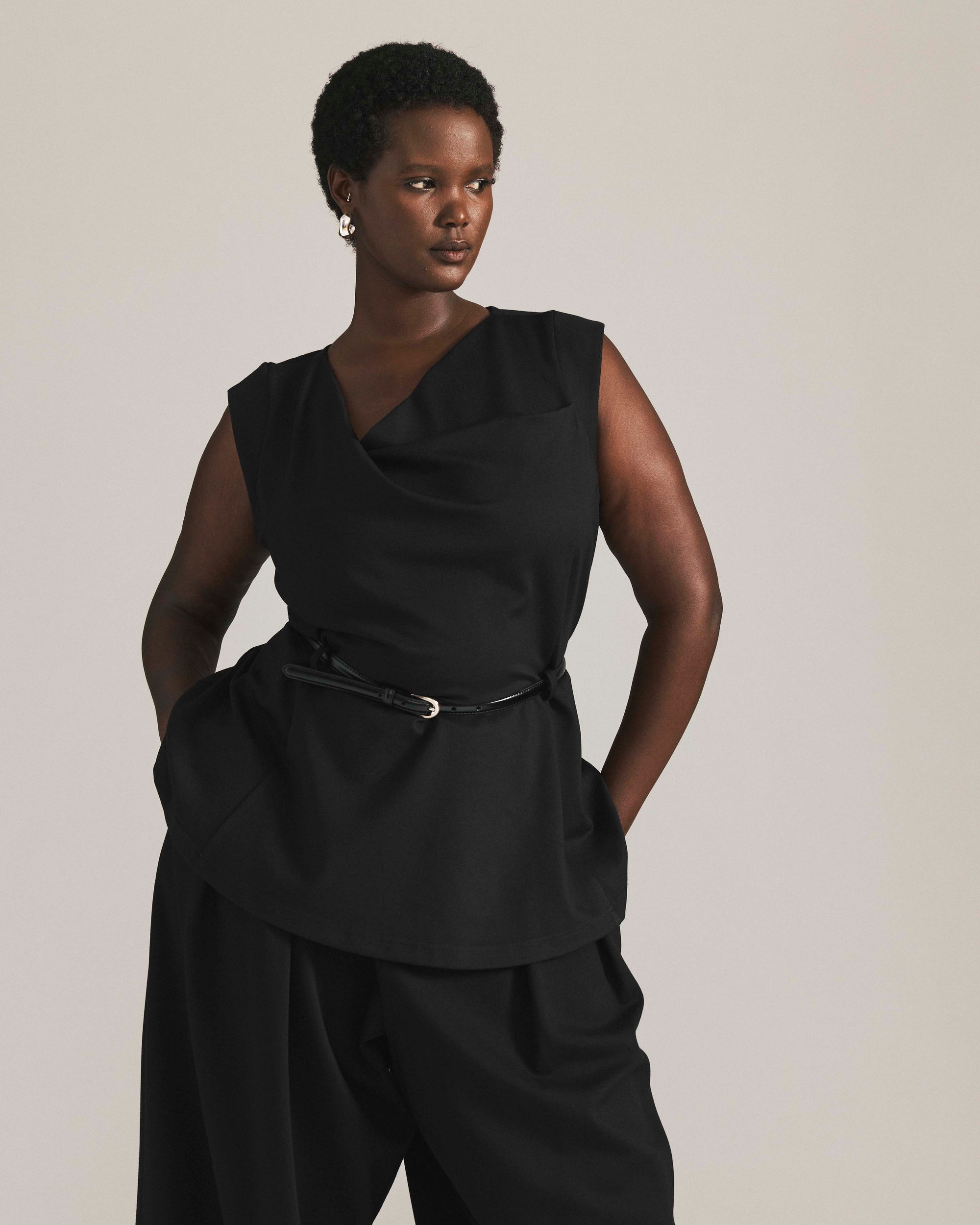 Lando Sculpted Ponte Top - Black | Plus Size & Straight Size Women's Fashion | Universal Standard