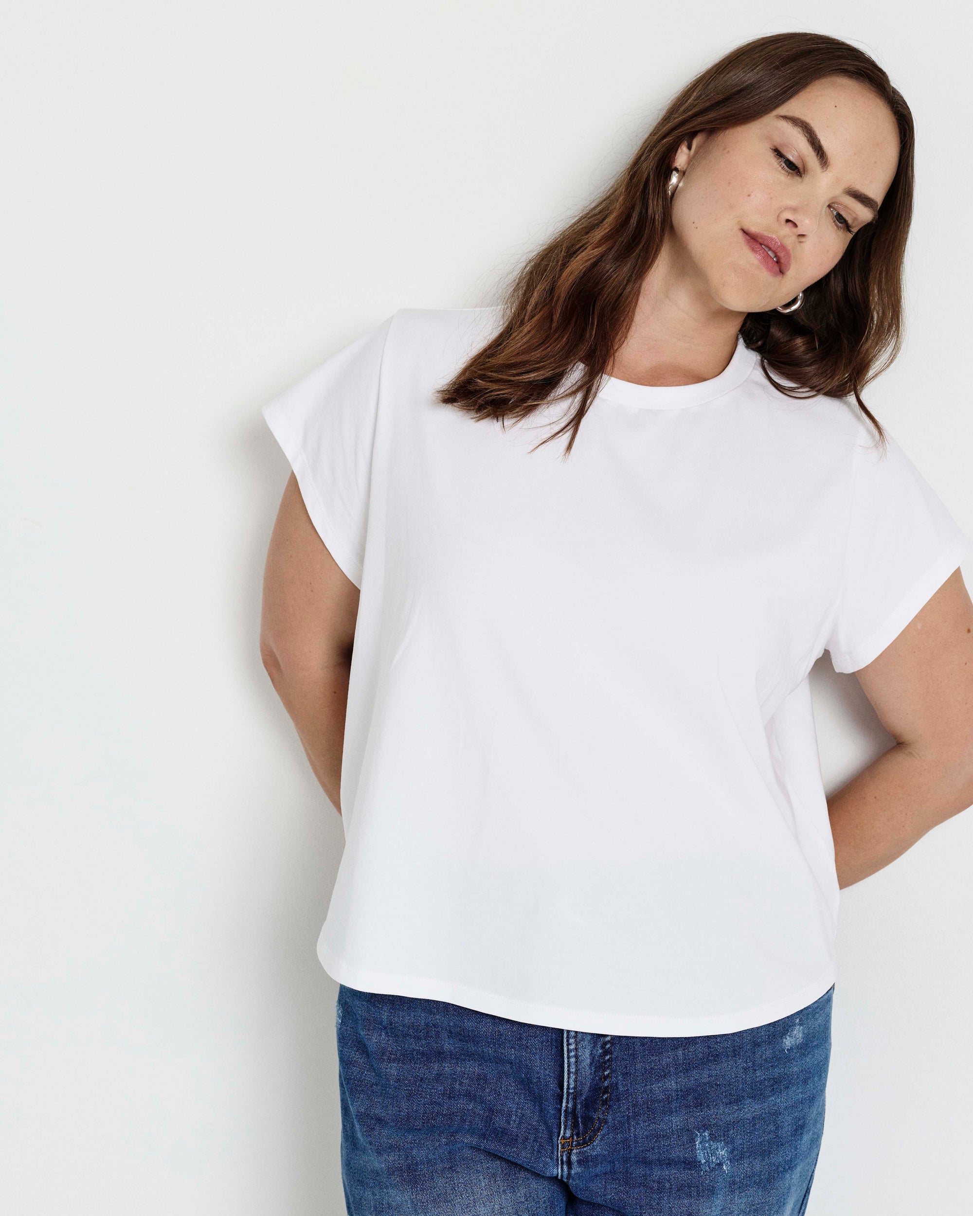 Frenchie Easy Fit Tee - White | Plus Size & Straight Size Women's Fashion | Universal Standard