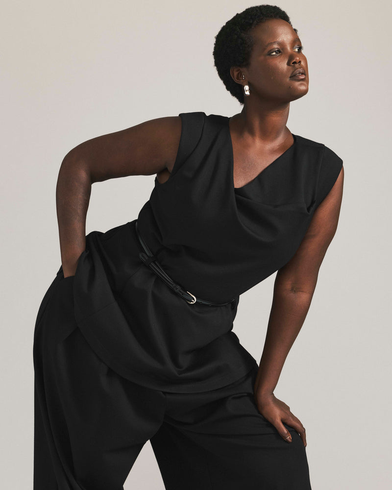 Lando Belted Ponte Top - Black | Plus Size & Straight Size Women's Fashion | Universal Standard