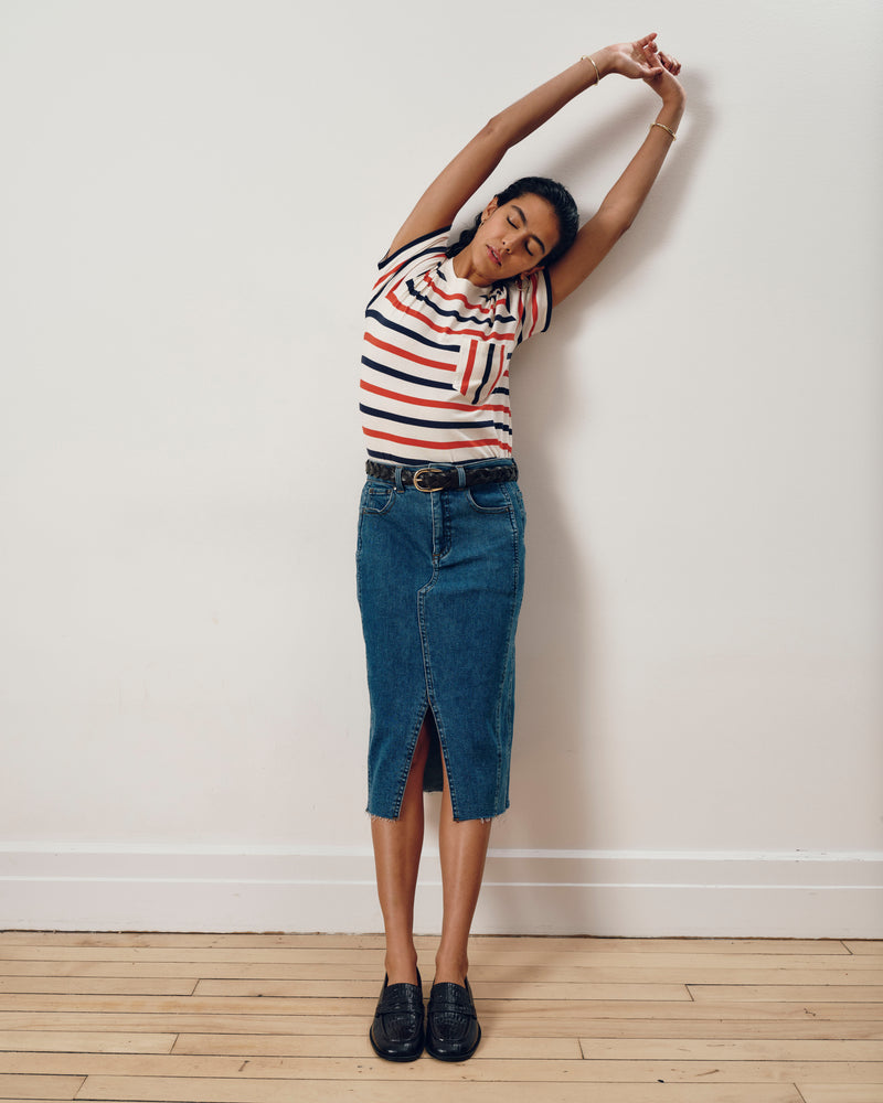 Breton Stripe Garcon Tee - Red/White/Blue Stripe | Plus Size & Straight Size Women's Fashion | Universal Standard
