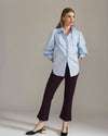 Janet Tie-Neck Cotton Poplin Shirt - Serene Blue | Plus Size & Straight Size Women's Fashion | Universal Standard
