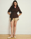 Belted Double Breasted Linen Blend Blazer - Sophisticated Brown | Plus Size & Straight Size Women's Fashion | Universal Standard