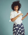 Luisa Short Sleeve Linen Blend Shirt - White | Plus Size & Straight Size Women's Fashion | Universal Standard