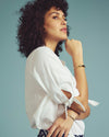 Luisa Short Sleeve Linen Blend Shirt - White | Plus Size & Straight Size Women's Fashion | Universal Standard