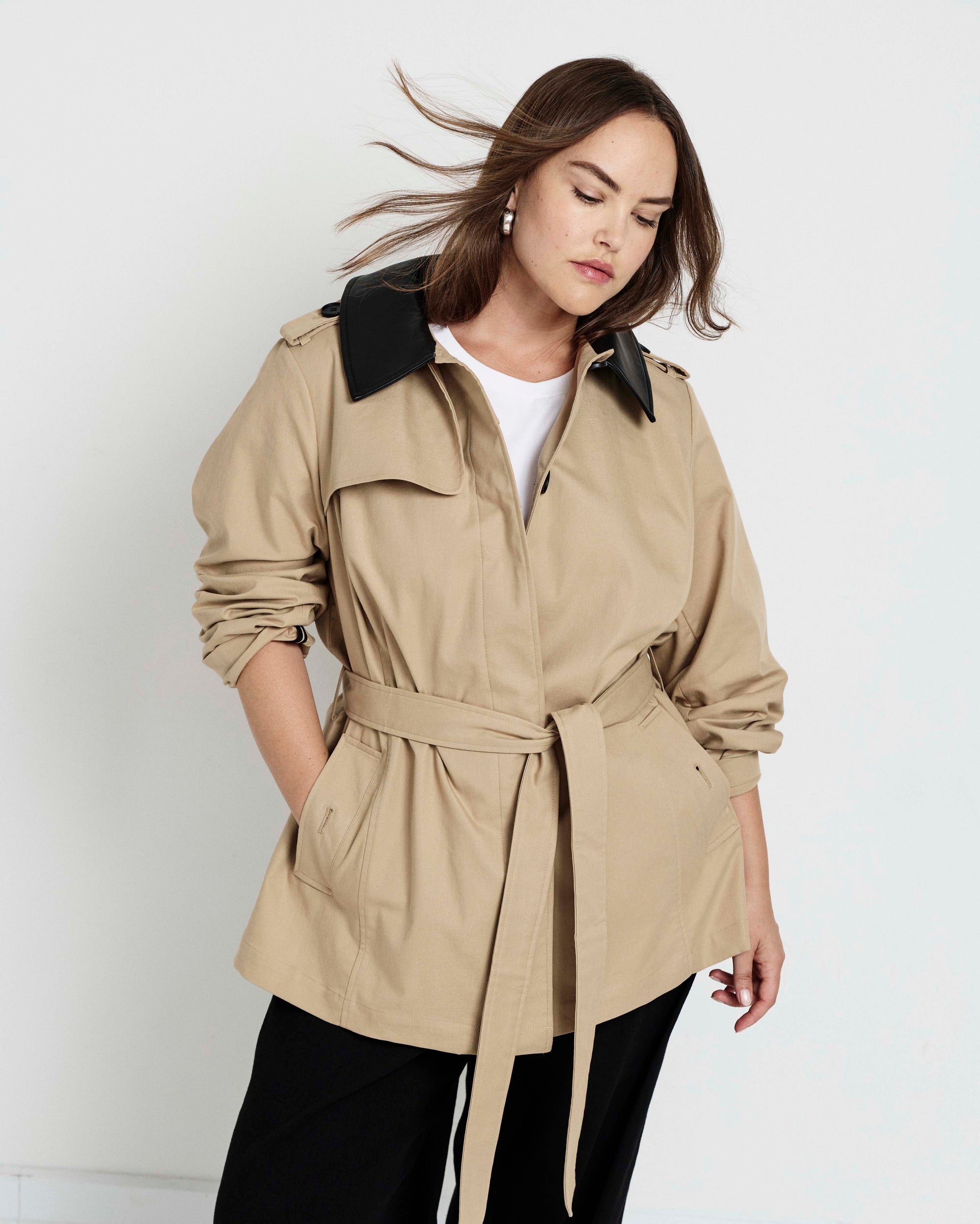 Freya Trench Coat - Khaki | Plus Size & Straight Size Women's Fashion | Universal Standard