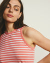 Cai High Neck Tank - Portrait Pink/White Stripe | Plus Size & Straight Size Women's Fashion | Universal Standard