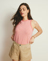 Cai High Neck Tank - Portrait Pink/White Stripe | Plus Size & Straight Size Women's Fashion | Universal Standard