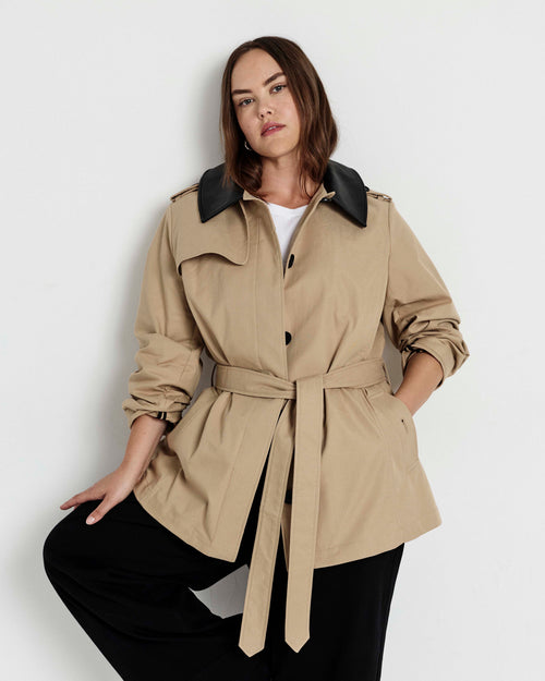 Freya Trench Coat - Khaki | Plus Size & Straight Size Women's Fashion | Universal Standard