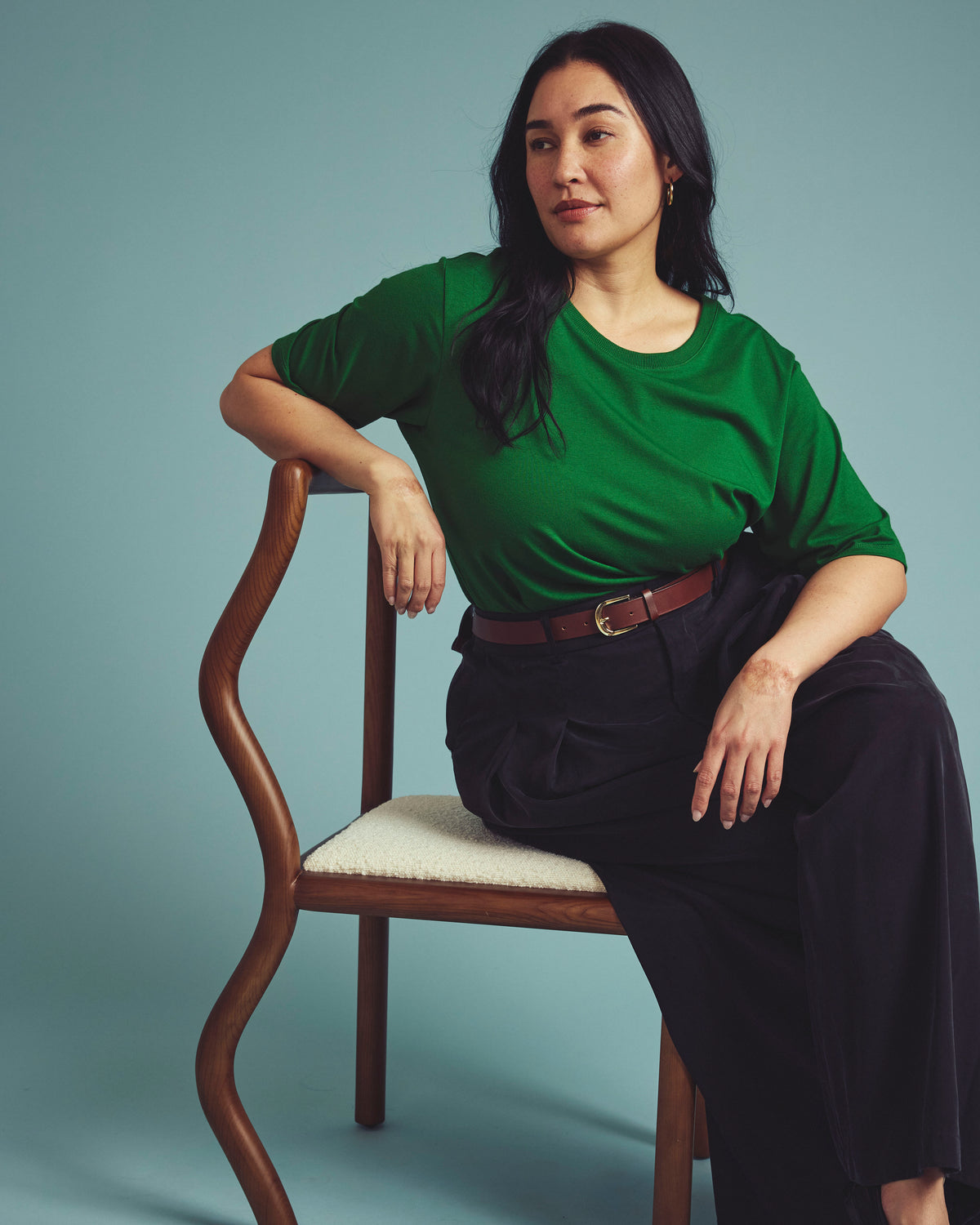 Maia Stovepipe Sleeve Tee - Green Park | Plus Size & Straight Size Women's Fashion | Universal Standard