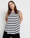 Heatwave Divine Jersey Flared Tank - Black/White Stripe | Plus Size & Straight Size Women's Fashion | Universal Standard