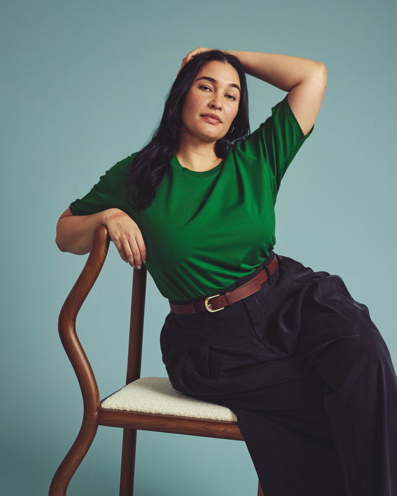 Maia Stovepipe Sleeve Tee - Green Park | Plus Size & Straight Size Women's Fashion | Universal Standard