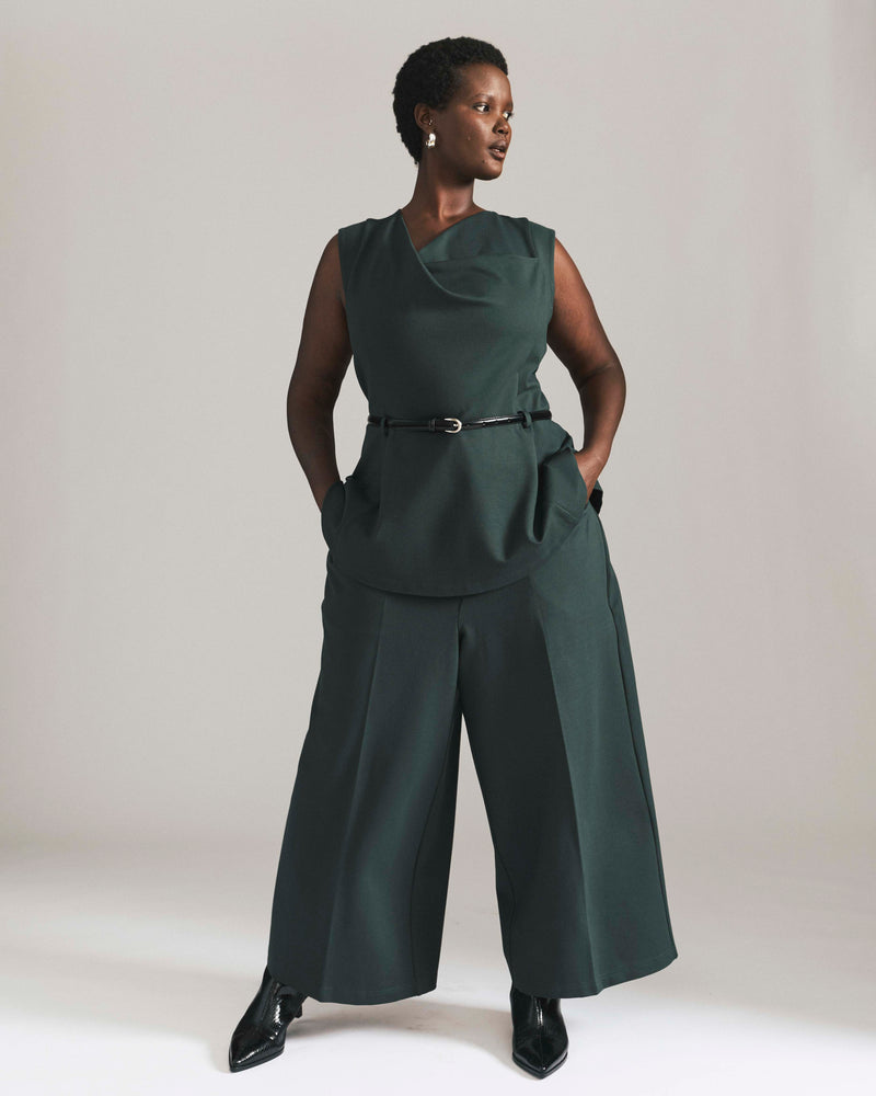 Cropped Wide Leg Ponte Pants - Green Gemstone | Plus Size & Straight Size Women's Fashion | Universal Standard