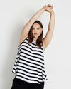 Heatwave Divine Jersey Flared Tank - Black/White Stripe | Plus Size & Straight Size Women's Fashion | Universal Standard