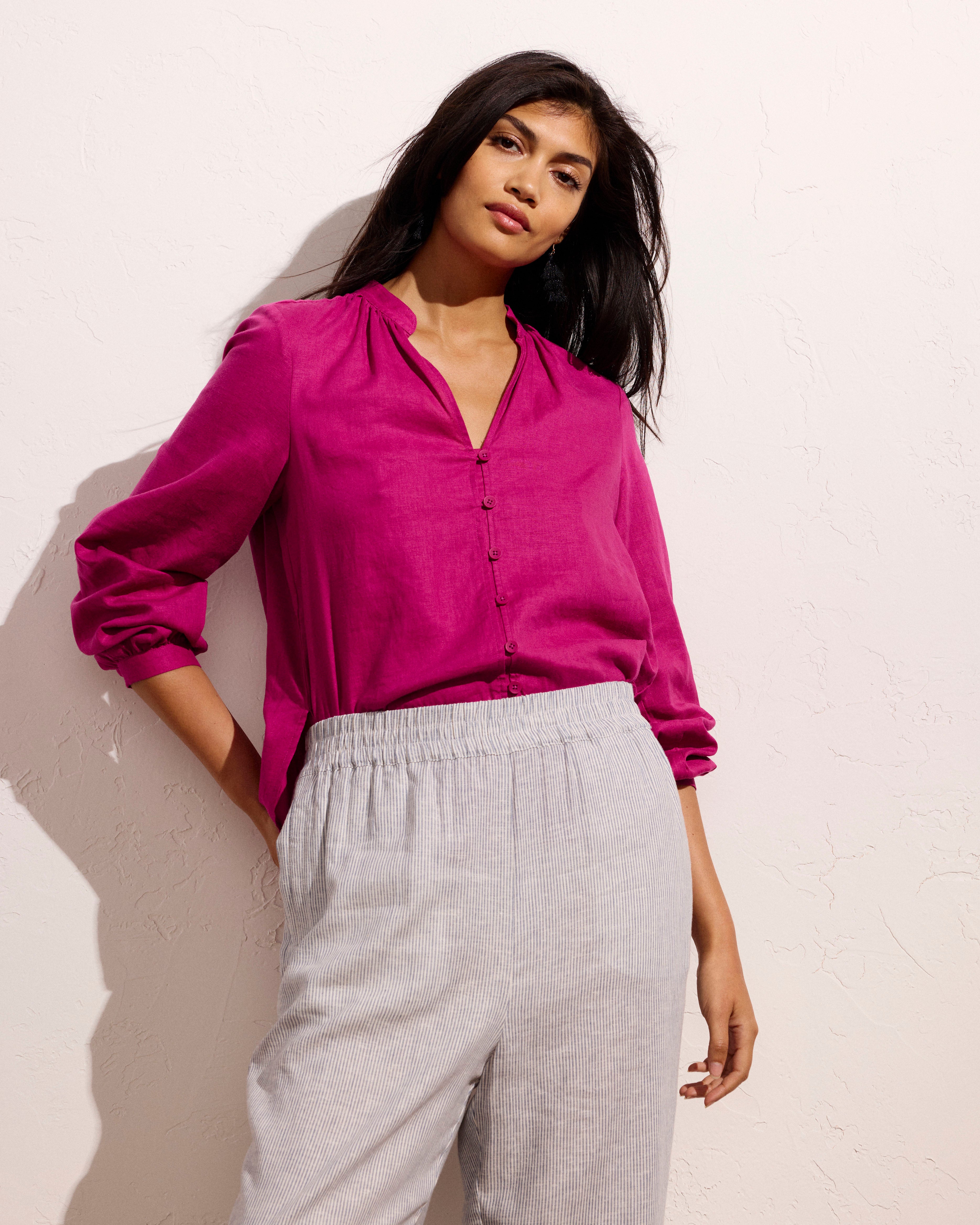 Iris Linen Easy Pull-On Pants - Beach Stripe – Universal Standard