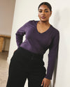 Light-As-Air Long Sleeve V Neck Tee - Purple Jewel | Plus Size & Straight Size Women's Fashion | Universal Standard