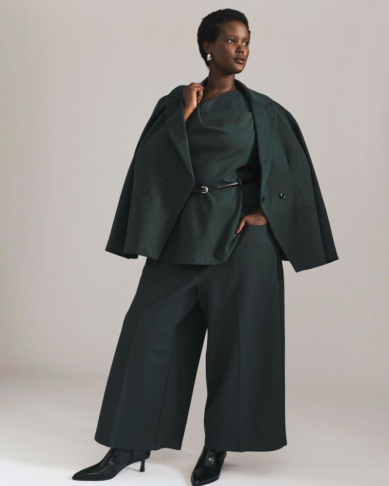 Cropped Wide Leg Ponte Pants - Green Gemstone | Plus Size & Straight Size Women's Fashion | Universal Standard