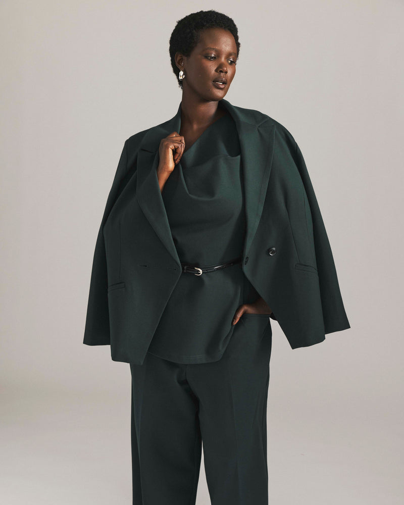 Bianca Double Breasted Ponte Blazer - Green Gemstone | Plus Size & Straight Size Women's Fashion | Universal Standard
