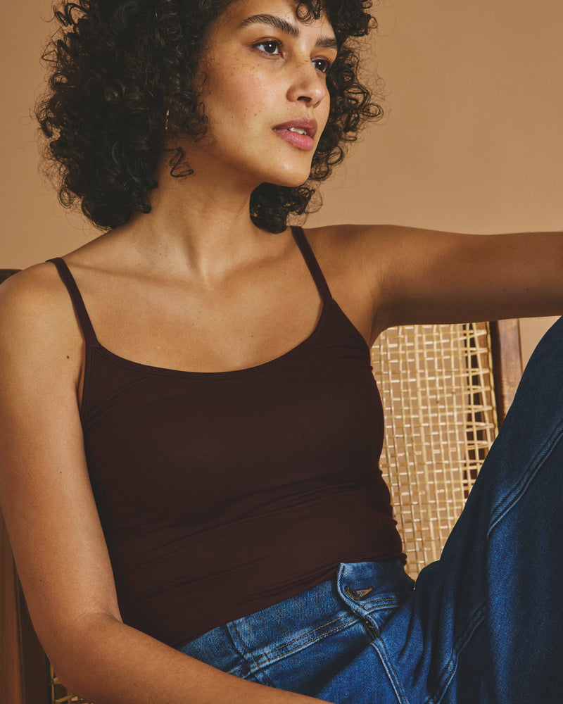 Cloud Rib Camisole - Black Cherry