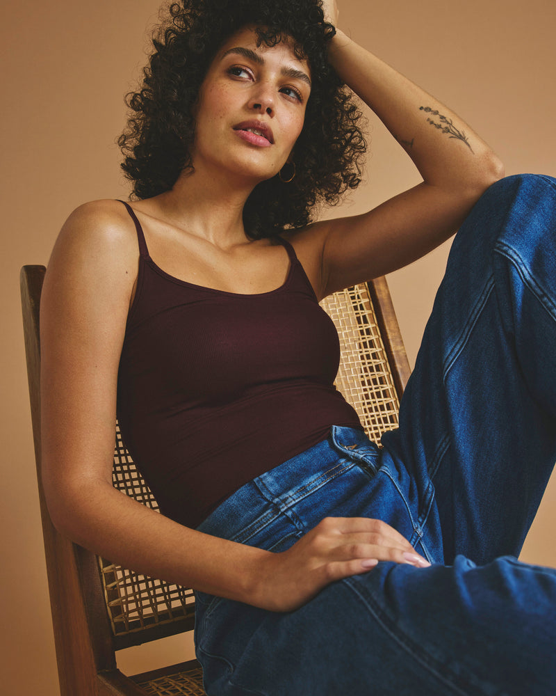 Cloud Rib Camisole - Black Cherry