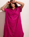 Dune Linen Shirtdress - Hyper Pink | Plus Size & Straight Size Women's Fashion | Universal Standard