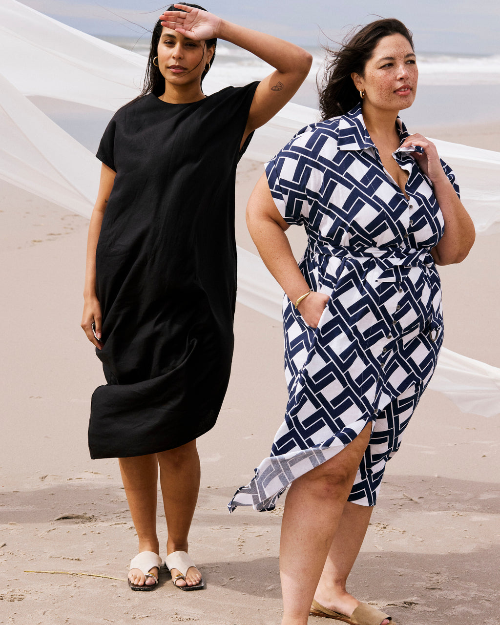 linen dress with stretch side panels Sandy Blend Shirtdress - / Geometrica Print- Size2XS Size:6 US - 39 EU Invoice: 617 or criss Women's Knit Ballet Midi