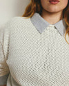 Positano Pointelle Mock Neck Sweater - White | Plus Size & Straight Size Women's Fashion | Universal Standard