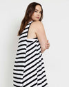Pearl Divine Jersey Dress - Black/White Stripe | Plus Size & Straight Size Women's Fashion | Universal Standard