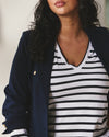 Light-As-Air Long Sleeve V Neck Tee - Zen Stripe | Plus Size & Straight Size Women's Fashion | Universal Standard
