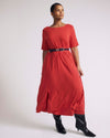 Serena Boatneck Divine Jersey Dress - Lipstick | Plus Size & Straight Size Women's Fashion | Universal Standard