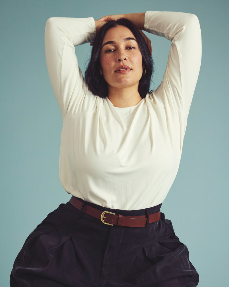 Joan Liquid Jersey Long Sleeve Top - White | Plus Size & Straight Size Women's Fashion | Universal Standard