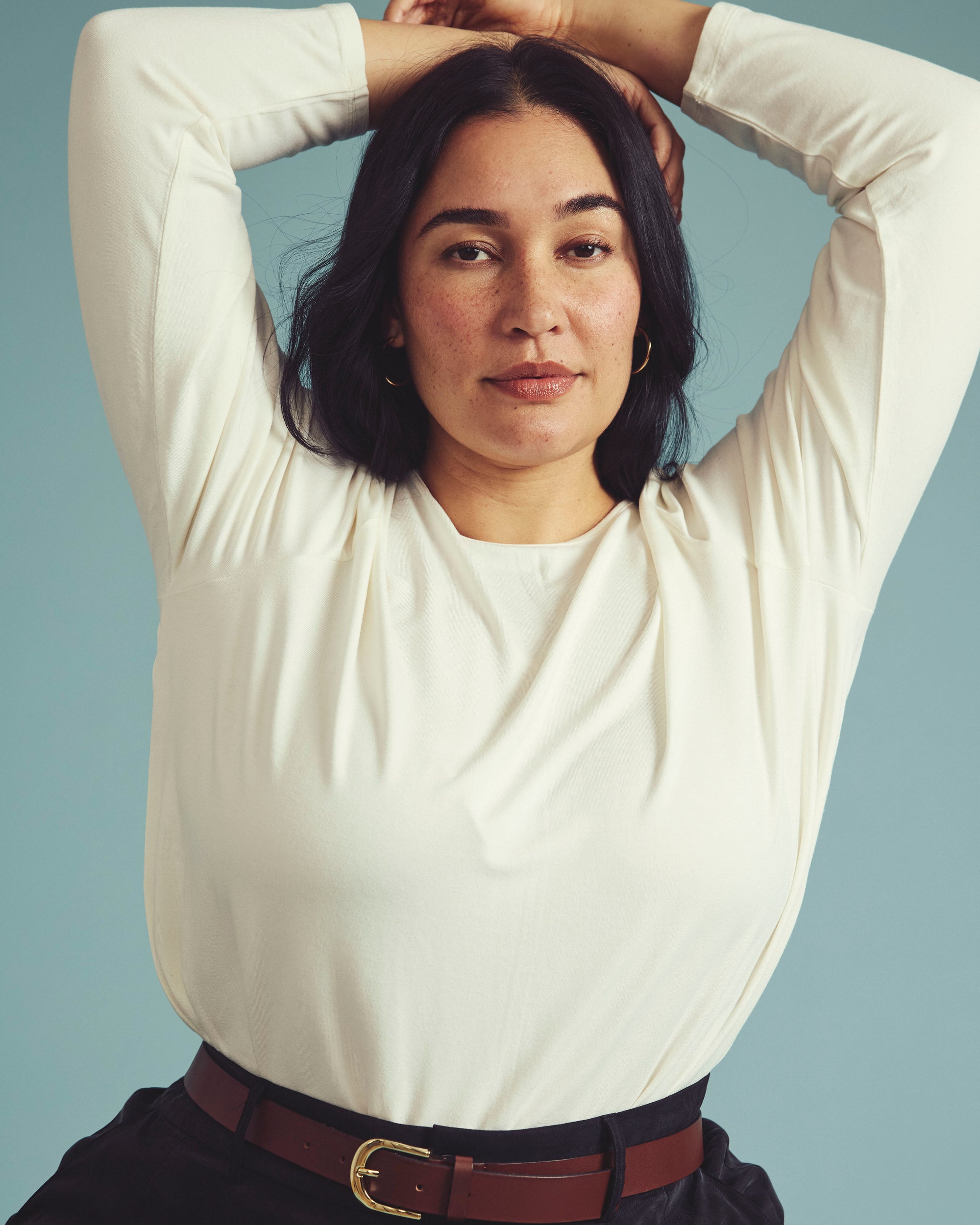 Joan Liquid Jersey Long Sleeve Top - White | Plus Size & Straight Size Women's Fashion | Universal Standard