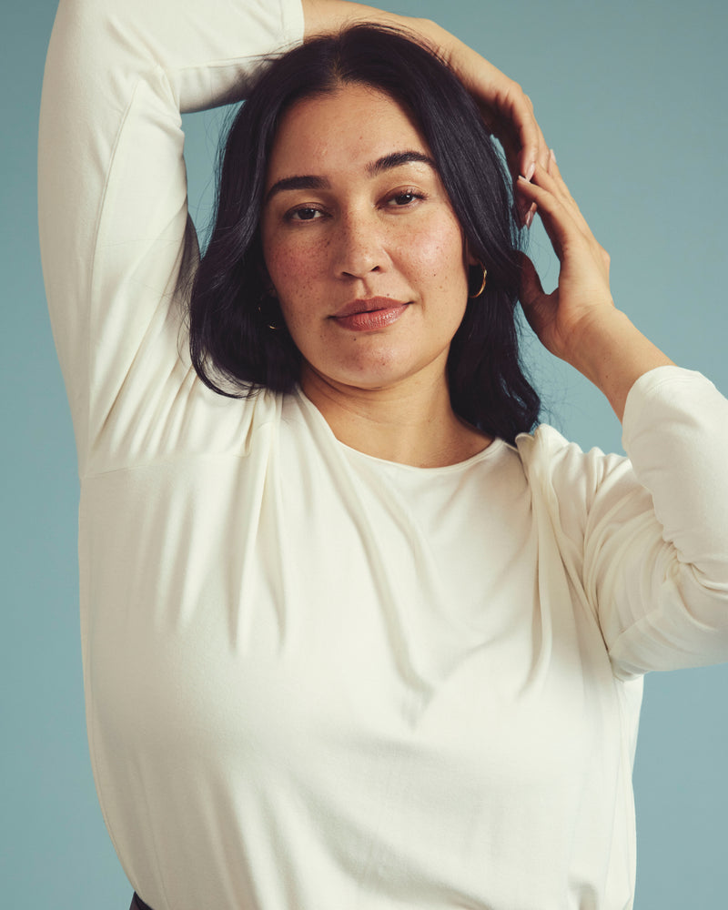 Joan Liquid Jersey Long Sleeve Top - White | Plus Size & Straight Size Women's Fashion | Universal Standard