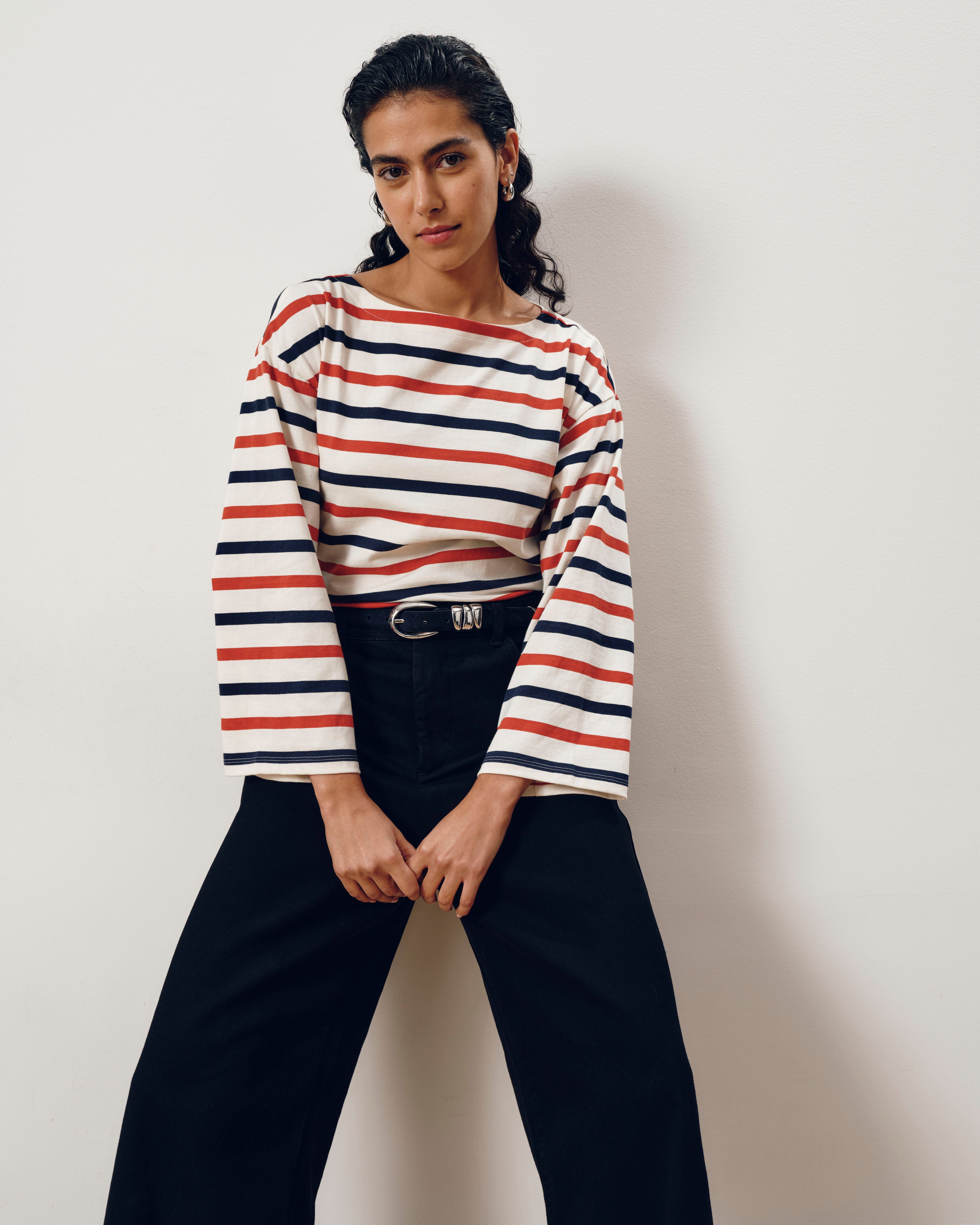 Montauk Breton Stripe Bell Sleeve Top - Red/White/Blue Stripe | Plus Size & Straight Size Women's Fashion | Universal Standard