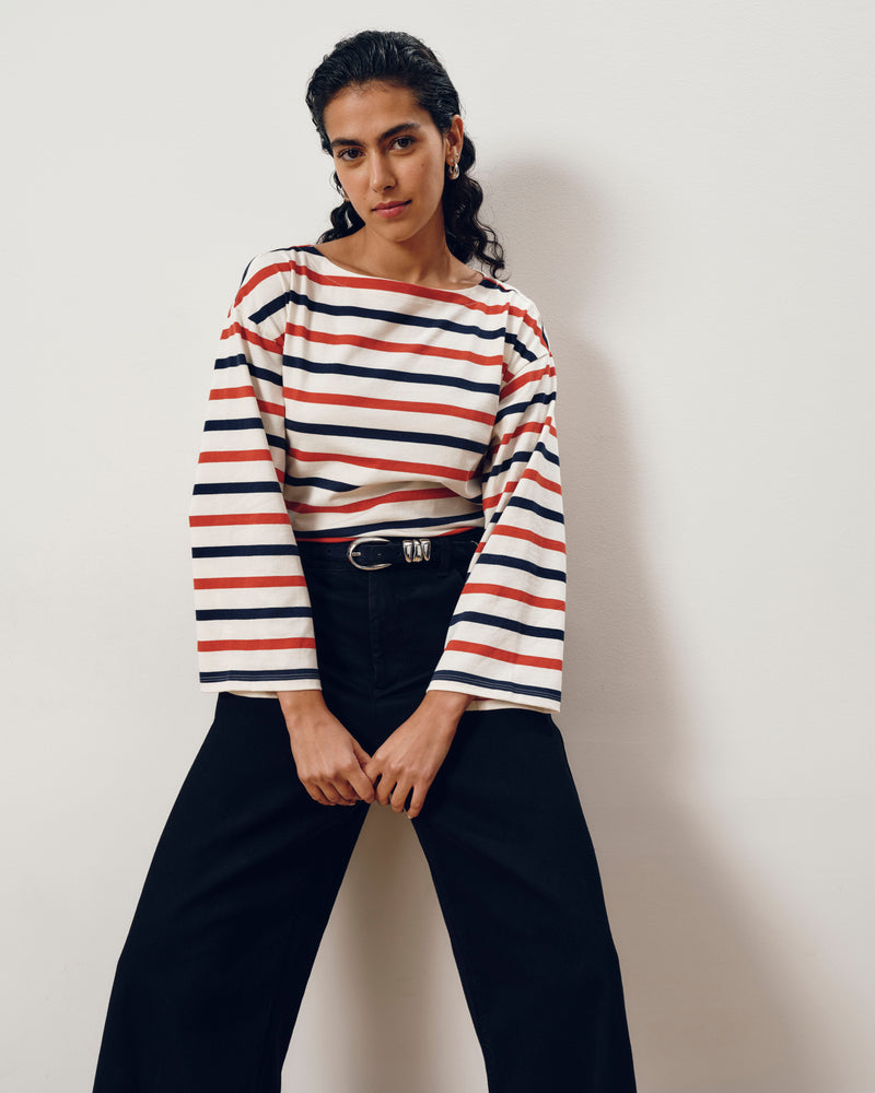 Montauk Breton Stripe Bell Sleeve Top - Red/White/Blue Stripe | Plus Size & Straight Size Women's Fashion | Universal Standard
